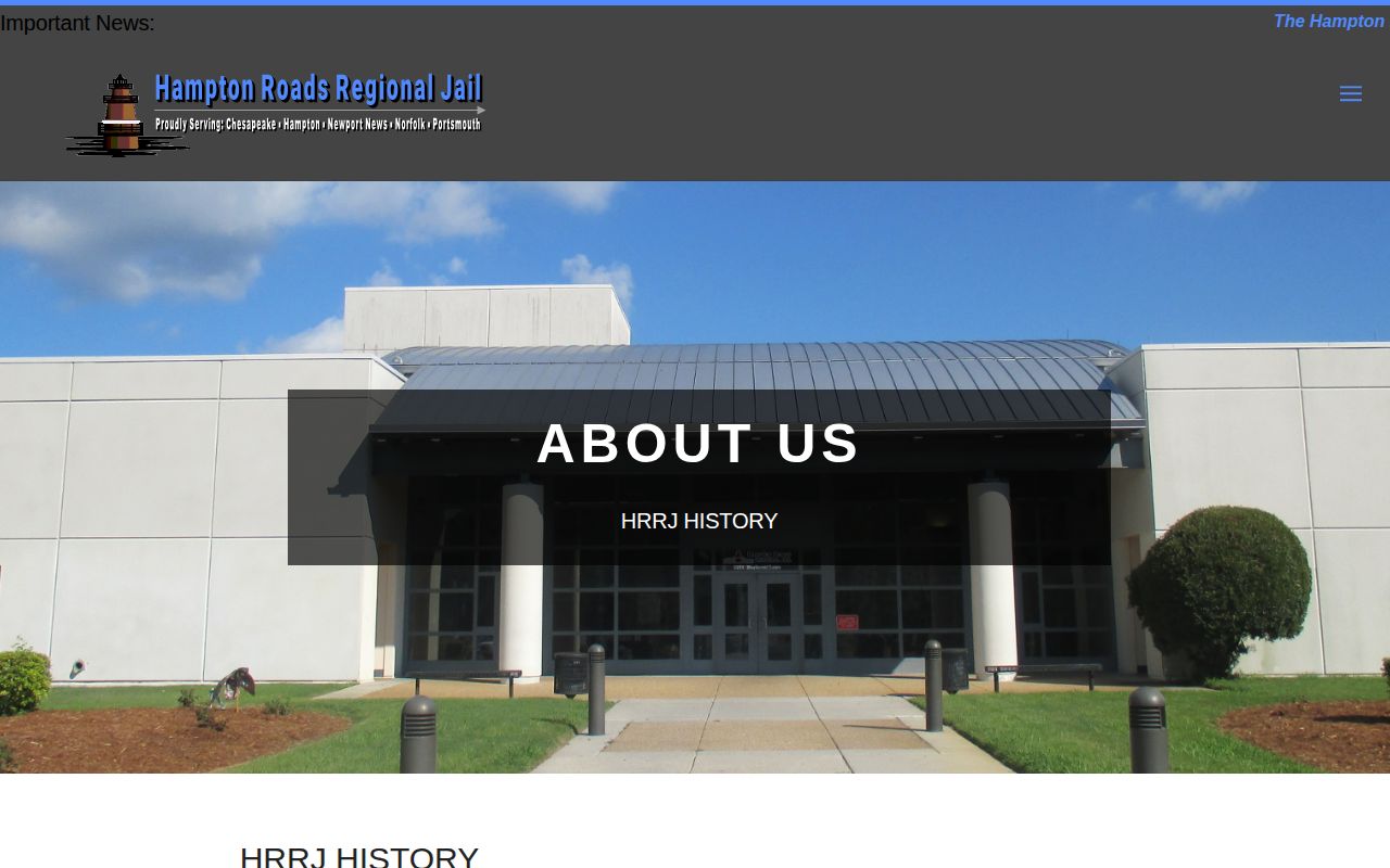 Portsmouth City Jail release records and Hampton Roads Regional Jail closure history